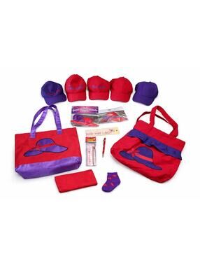 Red Hat Lady Society Lot Hats Bags Magnets + Accessories Set